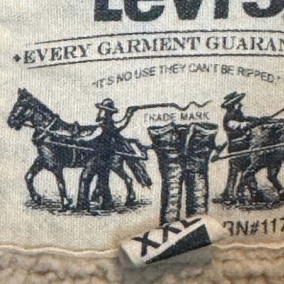 Men's Levi's Heavy Duty Lined Work Shirt Jacket Sherpa Shacket Tan XXL - Picture 4 of 6